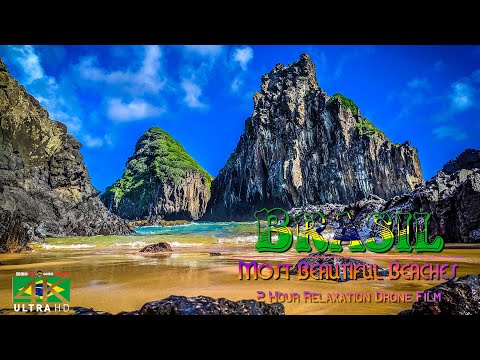 【4K】🇧🇷🌴 2 HOUR DRONE FILM: «The Beaches of Brazil» Ultra HD 🔥 Atmospheric Music for 2160p Ambient TV
