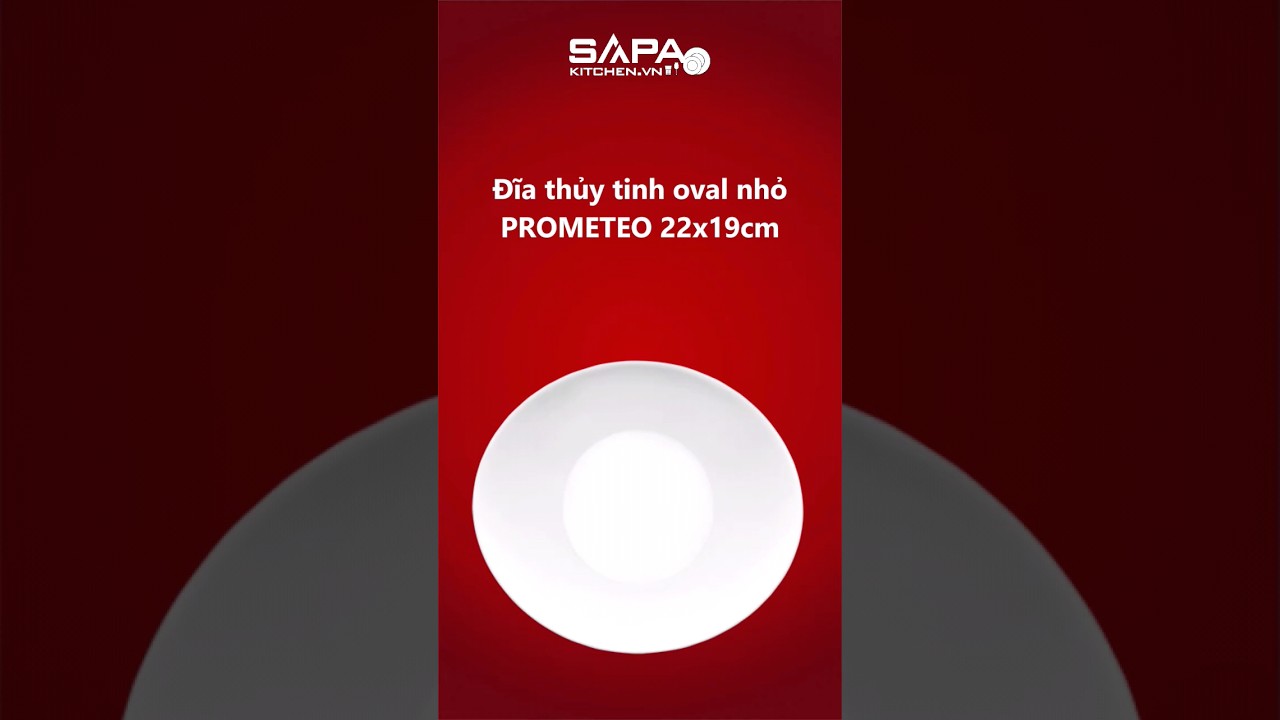 Đĩa thủy tinh oval nhỏ Prometeo 22 x 19 cm