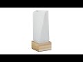 Tischleuchte Milchglas Braun - Weiß - Holzwerkstoff - Glas - Metall - 12 x 26 x 12 cm