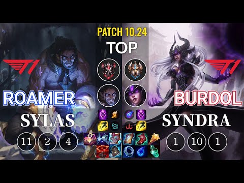 T1 Roamer Sylas vs T1 Burdol Syndra Top - KR Patch 10.24