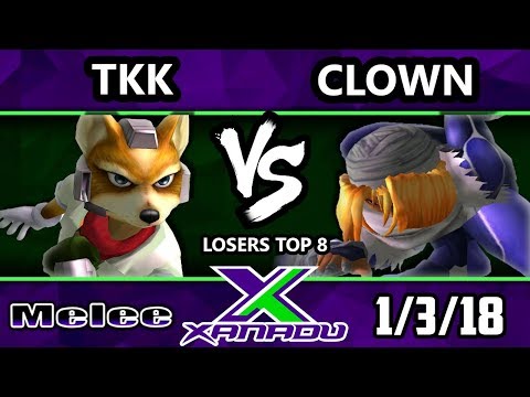S@X 235 Melee - TKK (Fox) Vs. Clown (Sheik) - Smash Melee Losers Top 8 - SSBM