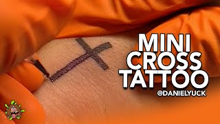Mini Cross Tattoo Close Up