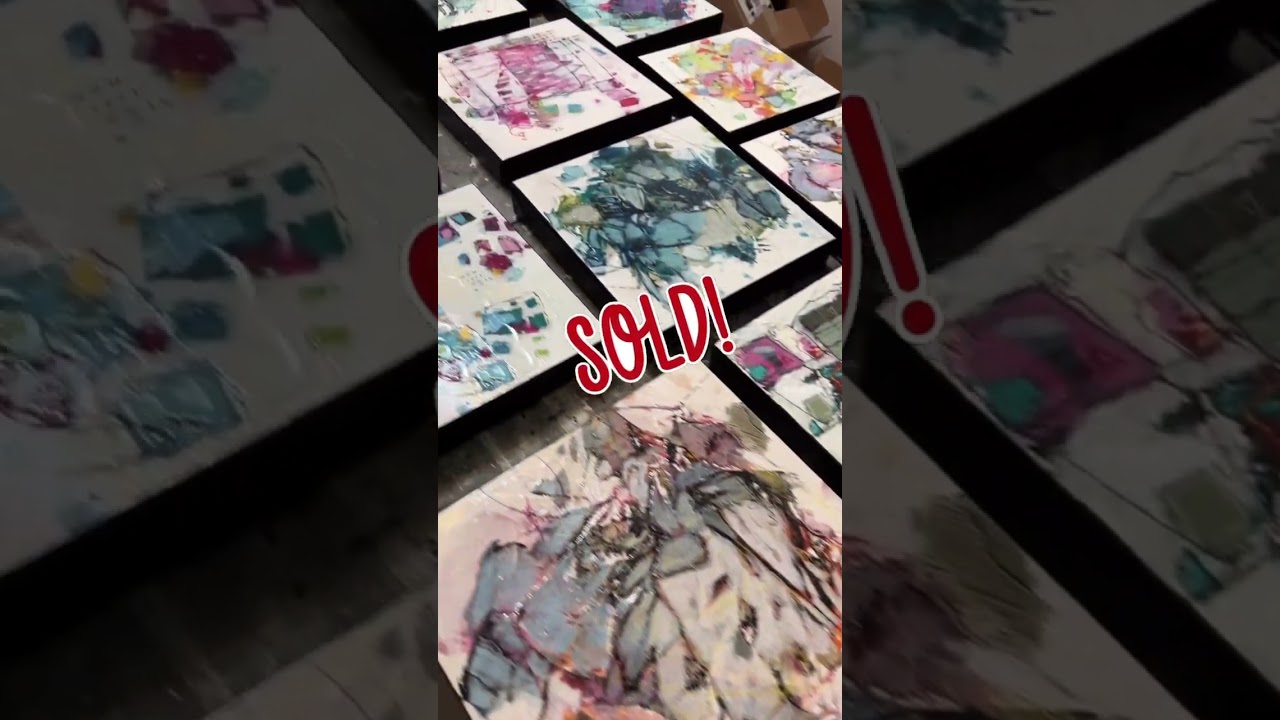 The mini paintings are listed for sale and they are selling!!! #artist #abstractaddict #artwork