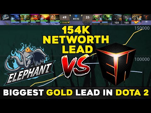 WTF 154k BIGGEST GOLD LEAD IN DOTA 2 HISTORY !! ELEPHANT Team with fy, Maybe, Yang, Eurus vs EHOME