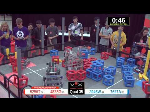 2015 VRC Arts Q35 - 5250T 4828G vs 3946W 7627A - 55 to 32 - VEX Worlds 2015 - Arts Division