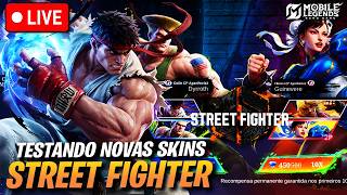 🔴 RUSH CHUN-LI? JOGANDO COM SKINS STREET FIGHTER | Mobile Legends Ao Vivo