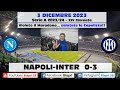 3.12.2023 NAPOLI-INTER 0-3  ** VIOLATO IL MARADONA, SALUTATE LA CAPOLISTA **  (Video Biapri)