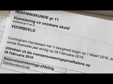 Graad 11 Rekeningkunde Les 3