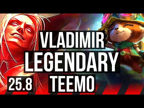 VLADIMIR vs TEEMO (TOP) | Legendary, 6 solo kills | EUW Master | 25.8