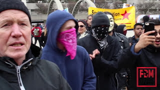 Chaos at Toronto City Hall 2: Antifa comes for Proud Boys' coffee and MAGA hats, leaves with bruises
