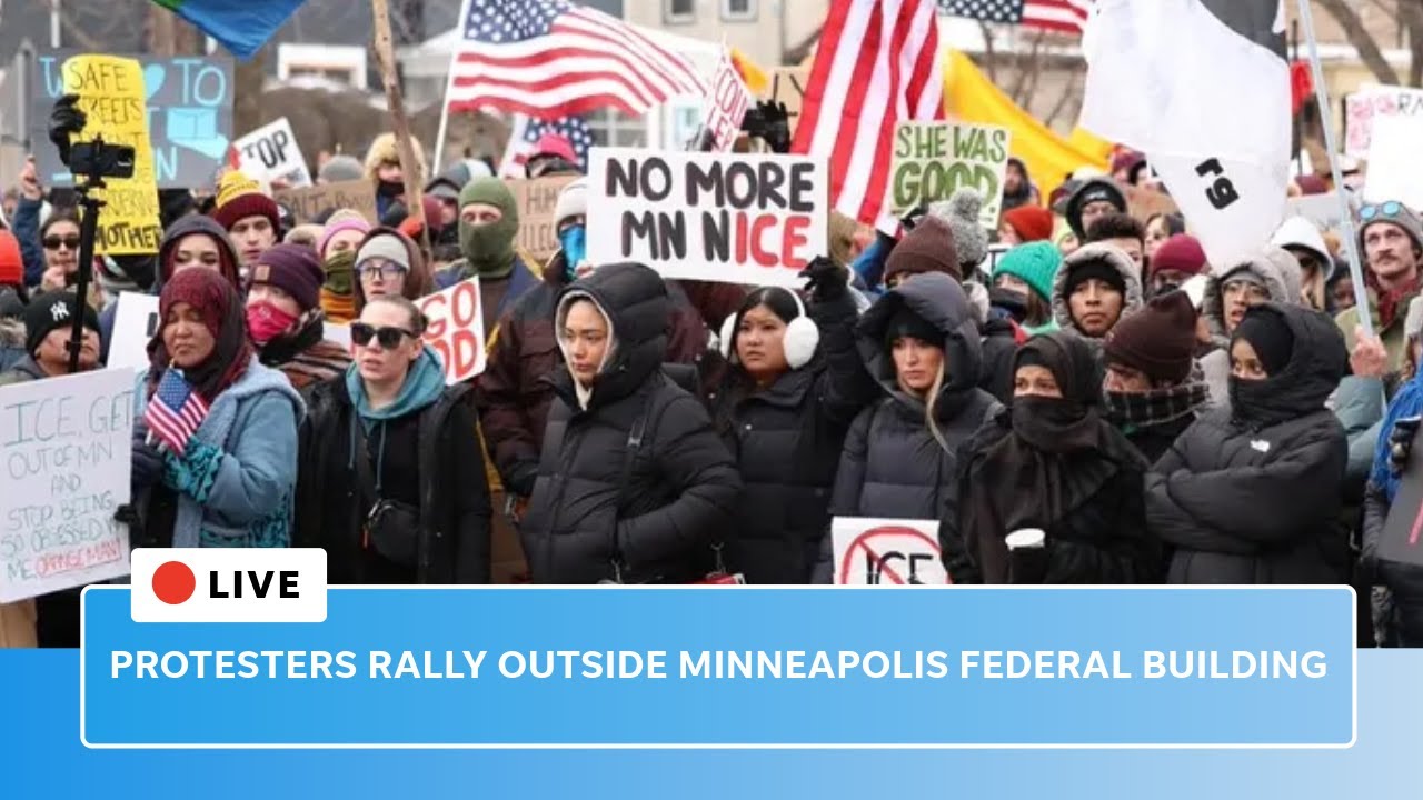 Live: Protesters rally outside Minneapolis federal building days after ICE shooting