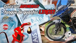 Quantos KM por LITRO de gasolina a minha NH190 faz? qual tamanho do TANQUE?