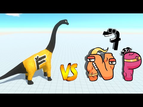 NEW BRACHIOSAURUS VS SUPER ALPHABET LORE DEATH RUN | Animal Revolt Battle Simulator
