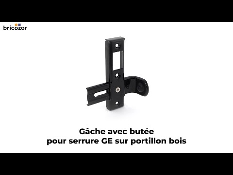 Gâche avec butée pour serrure GE sur portillon bois TIRARD