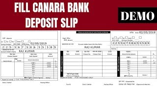 How To Fill Canara Bank Cash Deposit Slip
