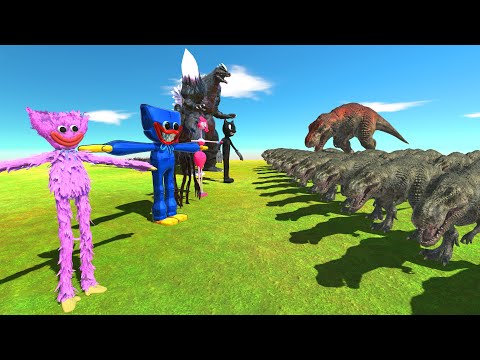 Poppy Playtime vs Space Godzilla in T-rex Challenge - Animal Revolt Battle Simulator