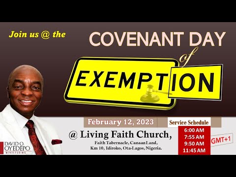 Covenant Day of Exemption Service | 12th February 2023 | Living Faith Church, Nigeria