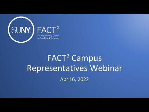 FACT2 Campus Rep Webinar - April 6, 2022