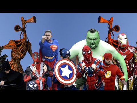 Hulk VS Superheroes VS Siren Head Compilation