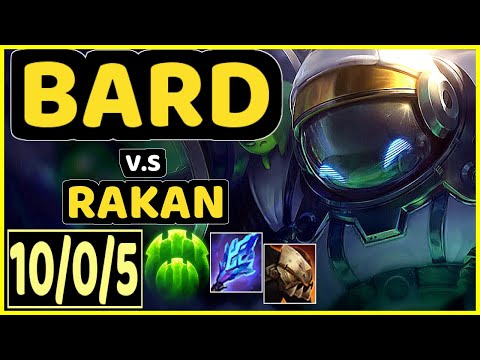 ASPER (BARD) vs RAKAN - 10/0/5 KDA BOTTOM SUPPORT GAMEPLAY - KR Ranked GRANDMASTER