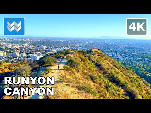 [4K] Runyon Canyon Hiking Trail - Los Angeles California USA Walking Tour Treadmill Workout Exercise