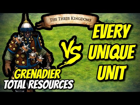 GRENADIER vs EVERY UNIQUE UNIT (Total Resources) | The Three Kingdoms | AoE2