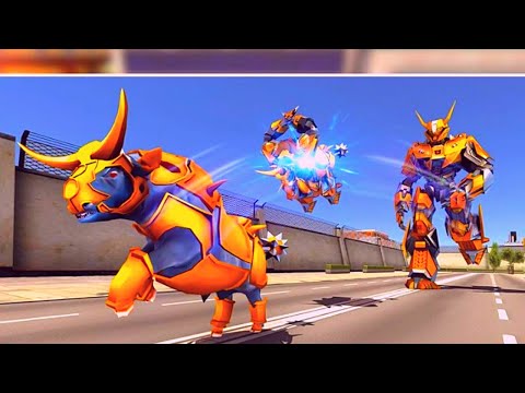 Bull Robot Car Transformaing Robot Shooting Android Gameplay
