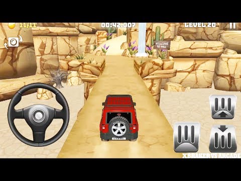 Mountain Climb 4x4 Update: Offroad Red Jeep Wrangler Driving Levels 15 to 25 - Android GamePlay 3D