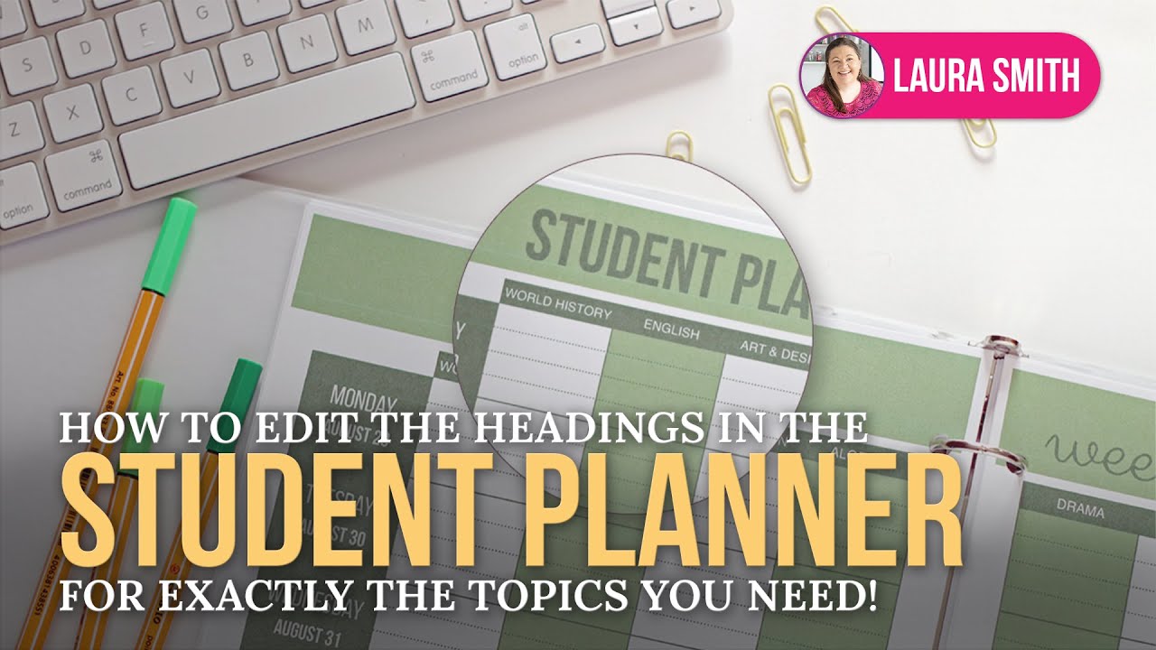 Editable Headings in the PDF download of the Student Planner