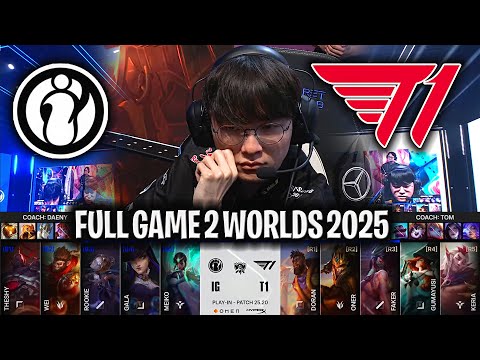 FAKER THE GOD AKALI! | T1 vs IG Game 2 WORLDS 2025 PLAY-IN