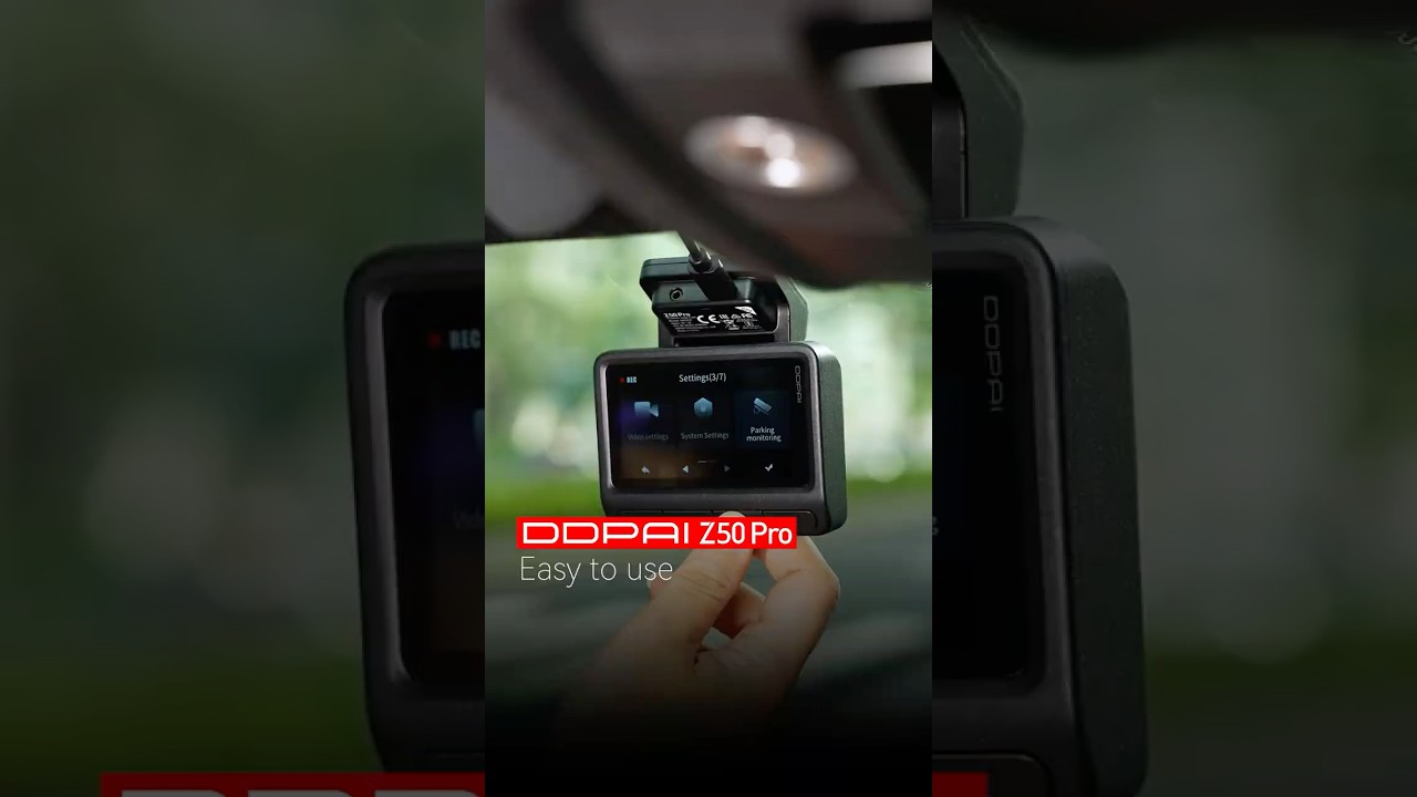 DDPAI Z50 Pro captures in front 4K + rear 1080P, featuring a 3'' screen and easy button control.