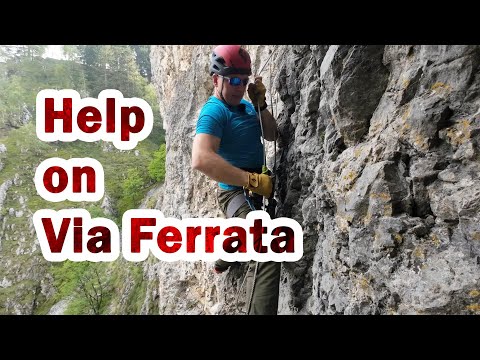 Help on Via Ferrata - Tutorial - Using a Prusik auto-block aid on Via Ferrata vertical ascents