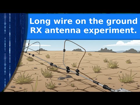 Ham Radio - An experimental long wire receiving antenna on the ground.
