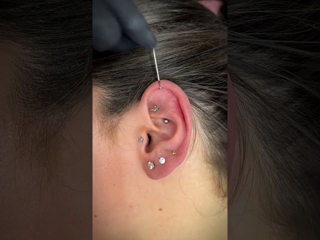 Vídeo relacionado con YADOCA G23 Titanio Helix Piercing Internamente Roscado Labio Medusa Monroe Hipoalergénico Oreja Conch Trago Piercing Oro, Bola