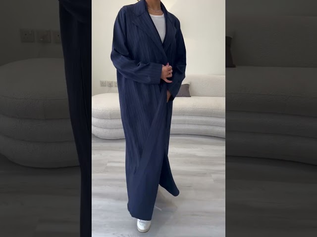 طقم كريب مقلم - كحلي