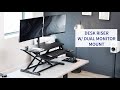 DESK-KIT-0K2K Desk Riser with Pneumatic Dual Monitor Mount by VIVO
