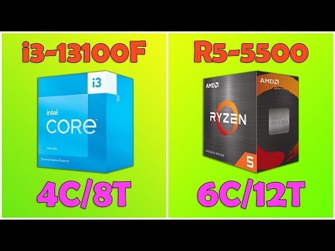i3-13100F vs Ryzen 5 5500. Gaming Test 1440p