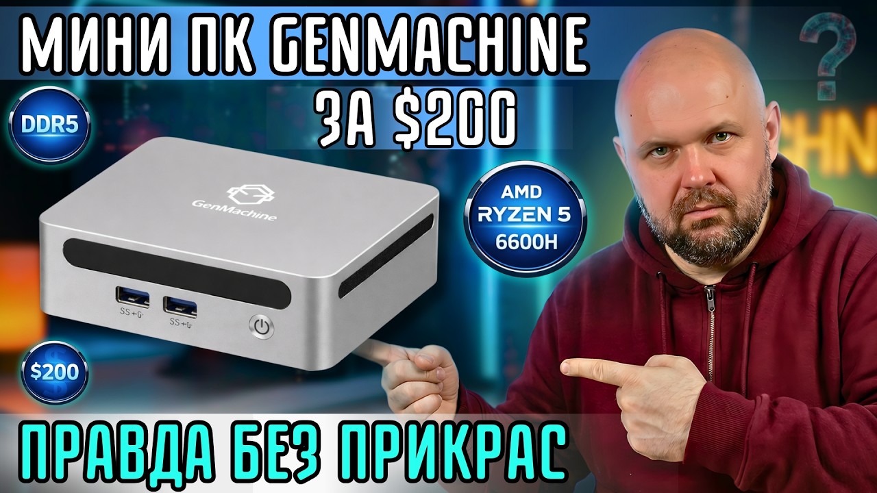 МИНИ ПК GENMACHINE ЗА $200. ЗВЕРЬ НА RYZEN 5 6600H?