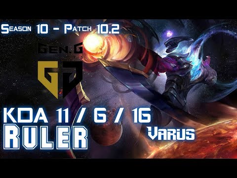 Gen Ruler VARUS vs EZREAL ADC - Patch 10.2 KR Ranked