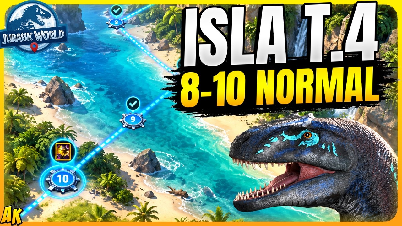 🌴ISLA de las PRUEBAS T.4 // Nodos 8 al 10 Modo Normal [Guia Jurassic World Alive]