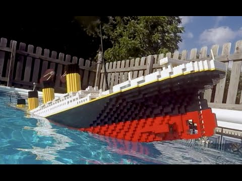 Sinking LEGO Titanic [7 foot model] Video