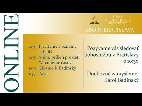 premiéra kázania - Karol Badinský, Bratislava