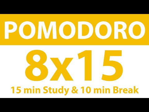 Pomodoro Technique | 8 x 15 min | 15 min Study & 10 min Break | Study Timer | No Music