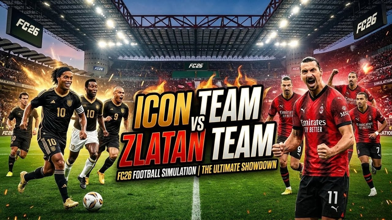 Icon Team vs Zlatan Team | FC26 Legends Clash 4K Simulation 