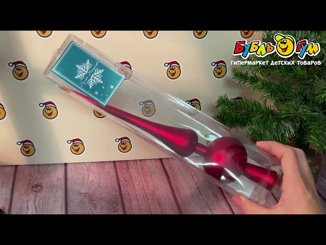 Украшение елочное верхушка фигурная красная 30см в ассортименте - видео