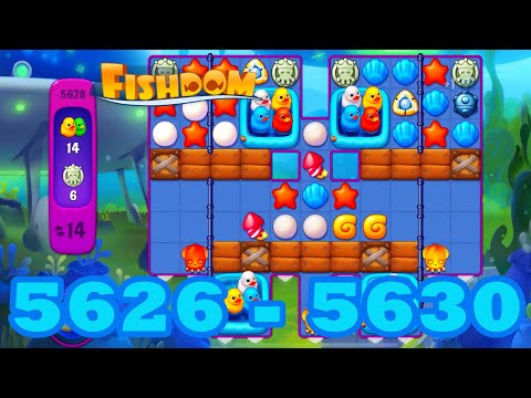 Fishdom Level 5626 - 5630 HD Walkthrough | 3 match puzzle | gameplay | android | 5627 | 5628 | 5629
