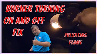 Oil burner flame pulsating turning on & off