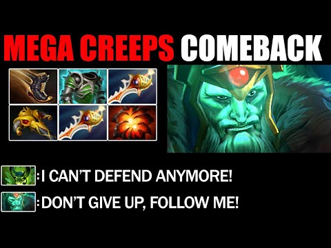 2X Divine Rapier Wraith King Mega Creeps Comeback - Epic Non-Stop Fight 7.26b Dota 2