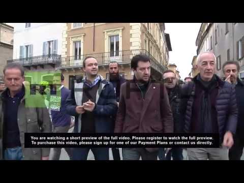 Italy: Salvini greeted by supporters in Faenza