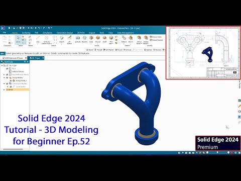 Solid Edge 2024 tutorial - 3D Modeling for Beginner Ep.52
